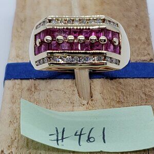 Vintage 14K Ruby and Diamond Ring